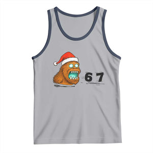 67 Six Seven Tank Top Funny Bigfoot Christmas TS14 Athletic Heather Navy Print Your Wear