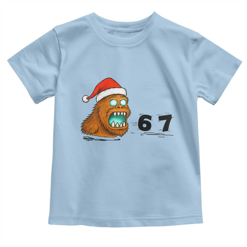 67 Six Seven Toddler T Shirt Funny Bigfoot Christmas TS14 Light Blue Print Your Wear
