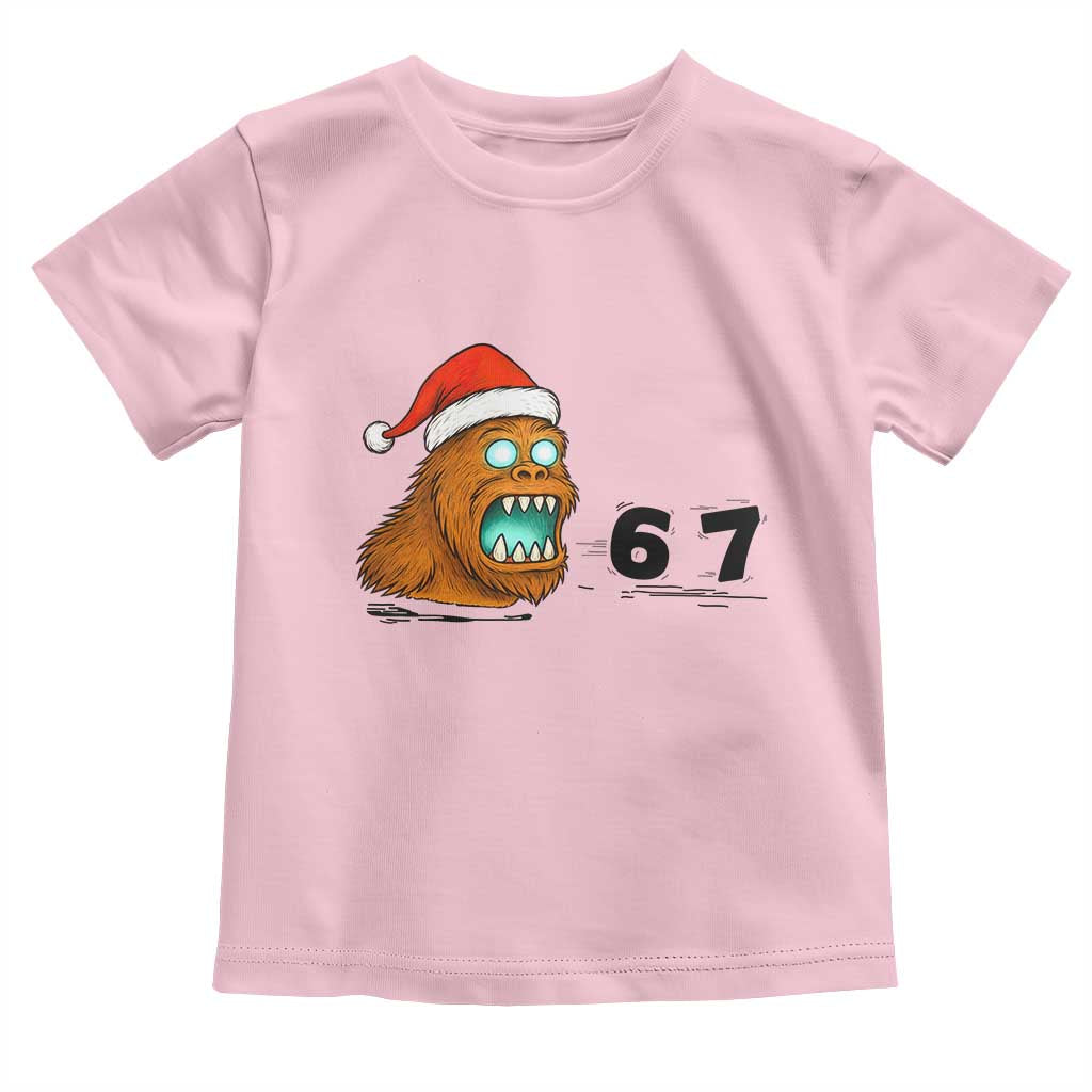 67 Six Seven Toddler T Shirt Funny Bigfoot Christmas TS14 Light Pink Print Your Wear