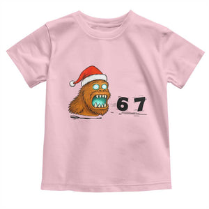 67 Six Seven Toddler T Shirt Funny Bigfoot Christmas TS14 Light Pink Print Your Wear