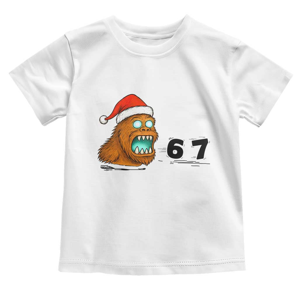 67 Six Seven Toddler T Shirt Funny Bigfoot Christmas TS14 White Print Your Wear