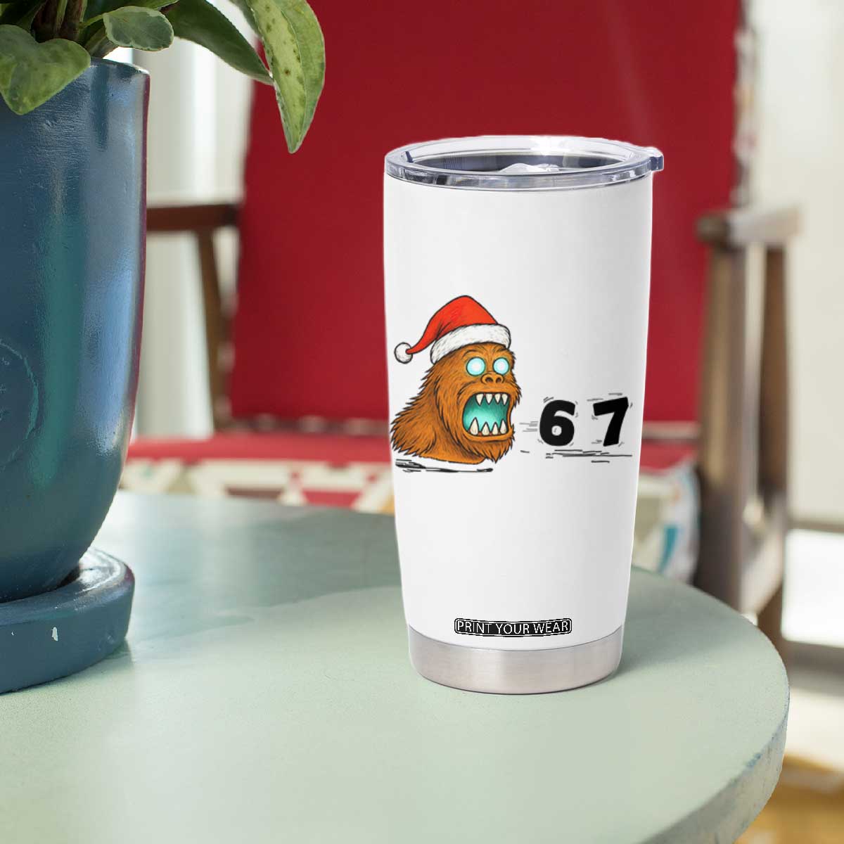 67 Six Seven Tumbler Cup Funny Bigfoot Christmas TS14 Print Your Wear