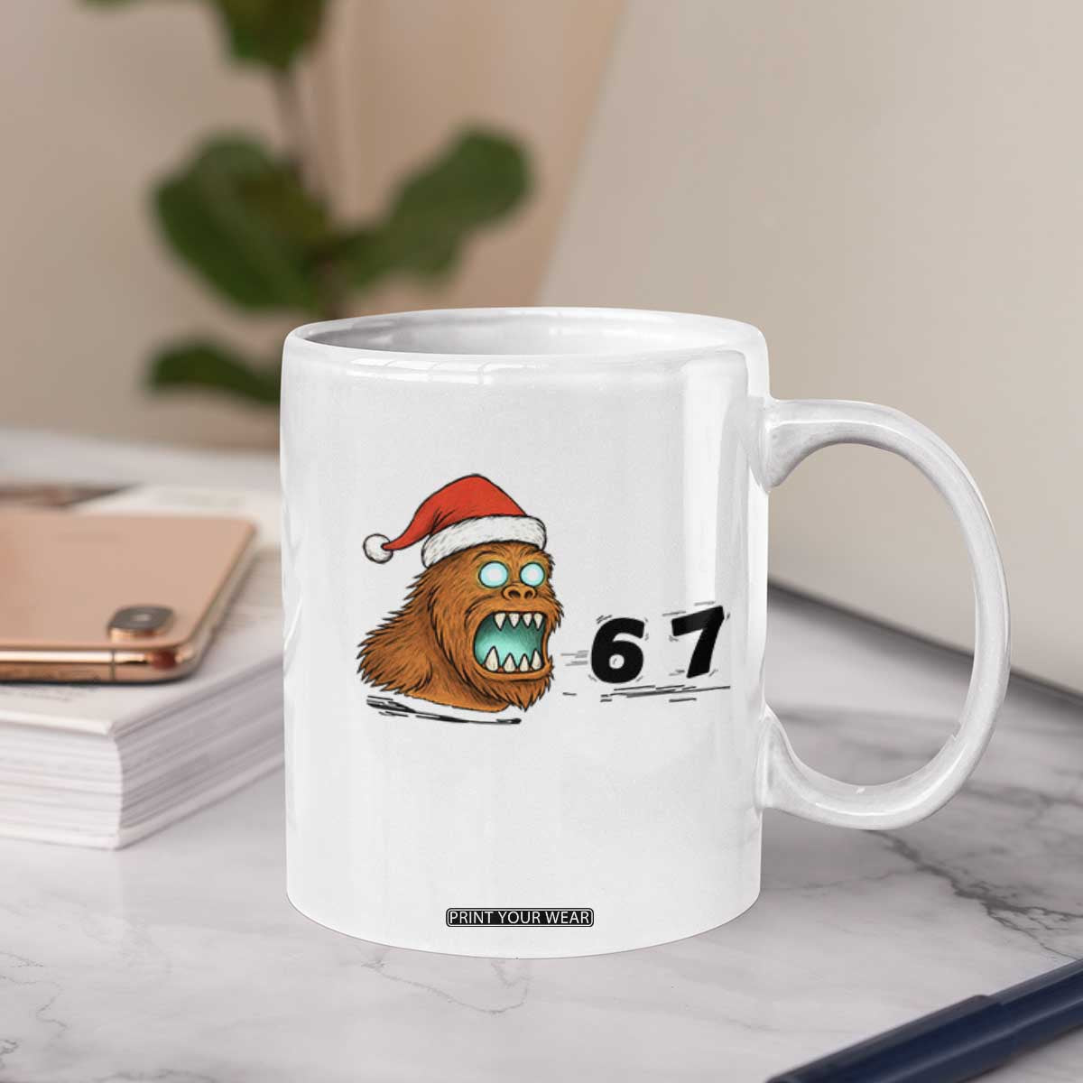 67 Six Seven Coffee Mug Funny Bigfoot Christmas TS14 Print Your Wear