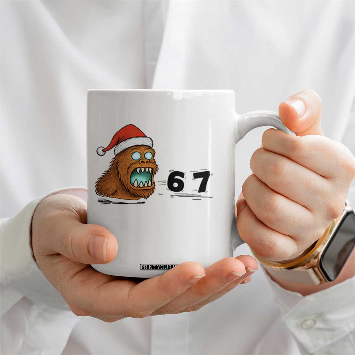 67 Six Seven Coffee Mug Funny Bigfoot Christmas TS14 Print Your Wear