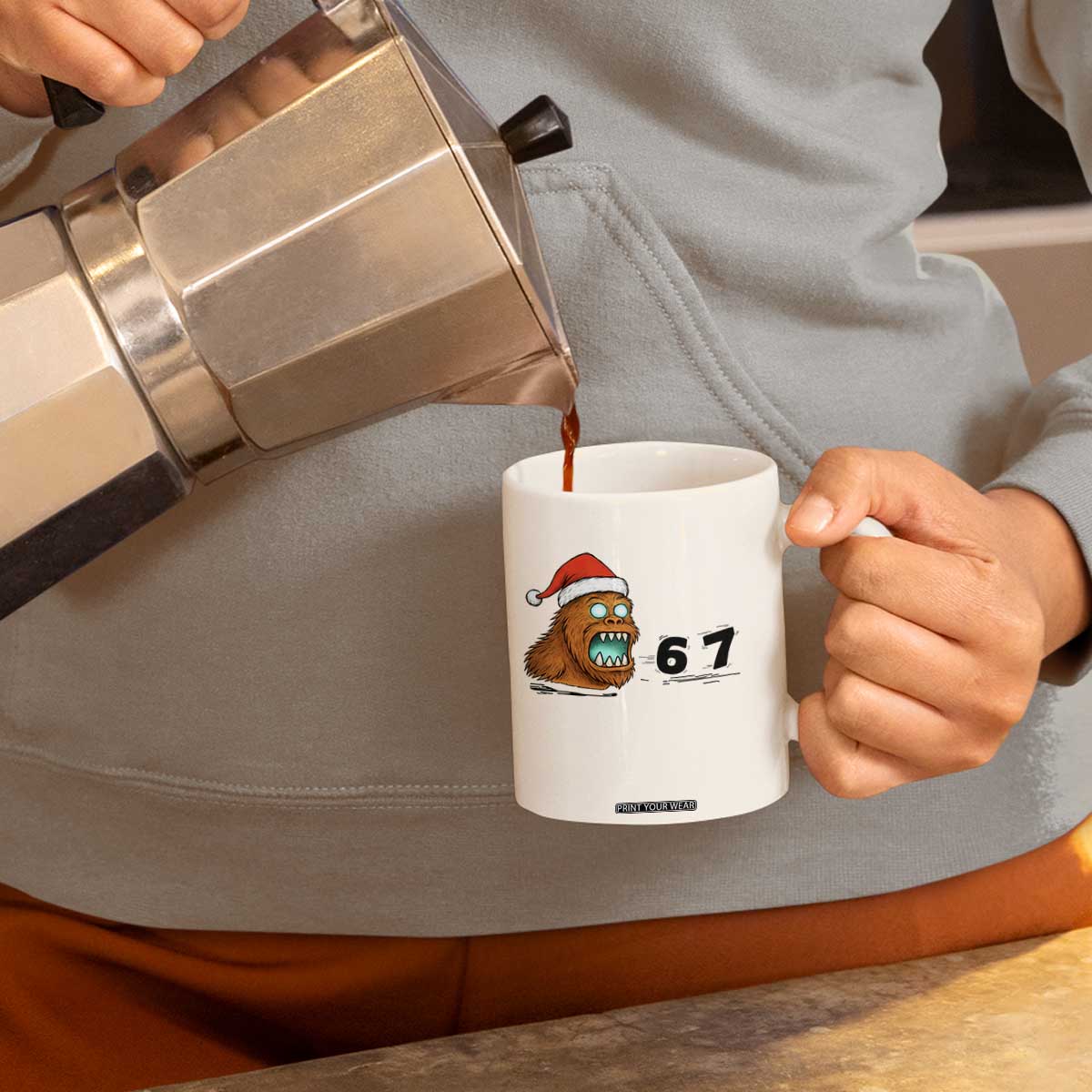 67 Six Seven Coffee Mug Funny Bigfoot Christmas TS14 Print Your Wear