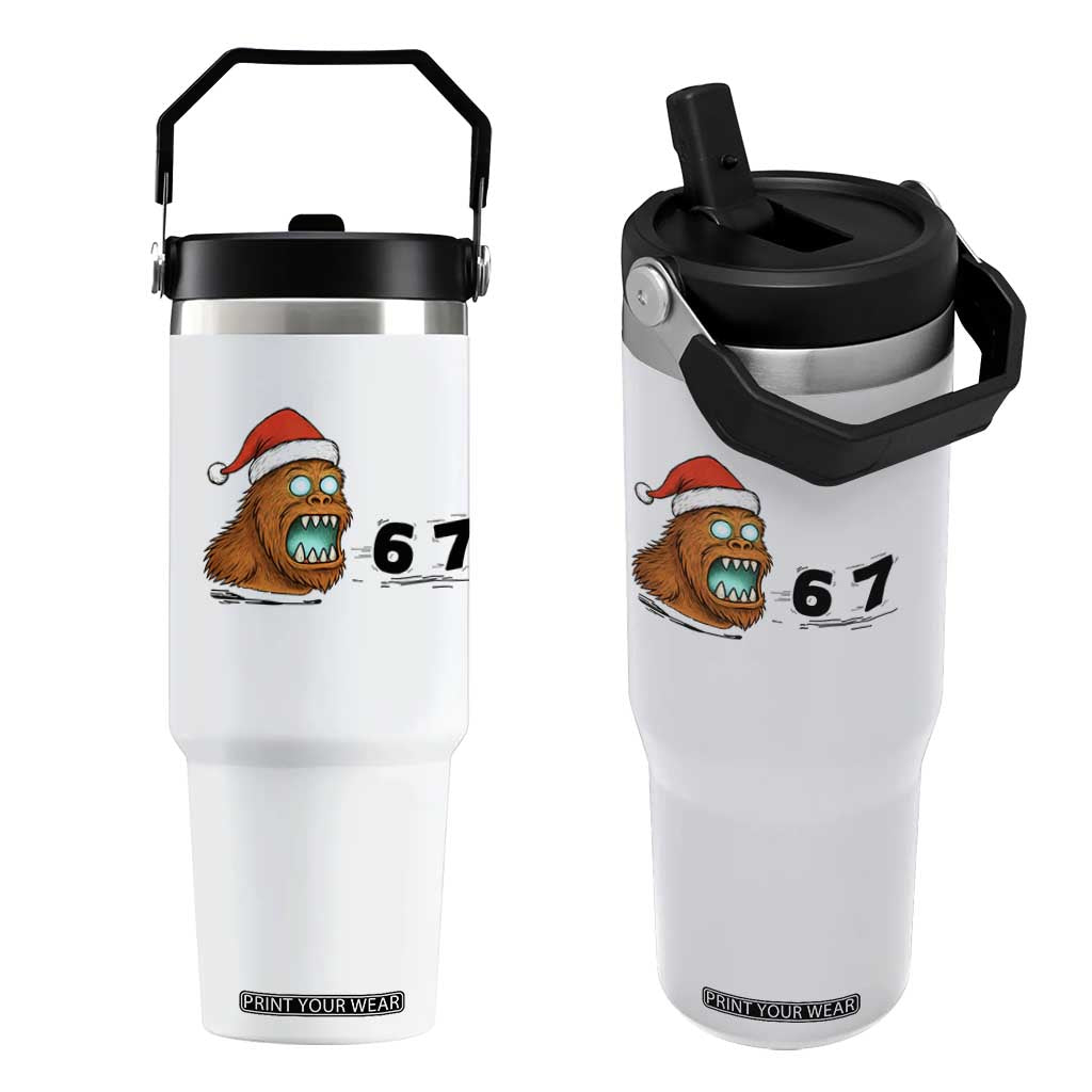 67 Six Seven Flip Straw Tumbler Funny Bigfoot Christmas TS14 One Size: 30 oz White Print Your Wear