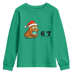 67 Six Seven Youth Sweatshirt Funny Bigfoot Christmas TS14 Irish Green Print Your Wear