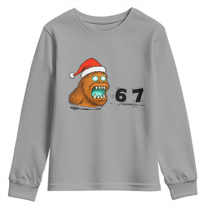 67 Six Seven Youth Sweatshirt Funny Bigfoot Christmas TS14 Sport Gray Print Your Wear