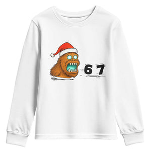 67 Six Seven Youth Sweatshirt Funny Bigfoot Christmas TS14 White Print Your Wear