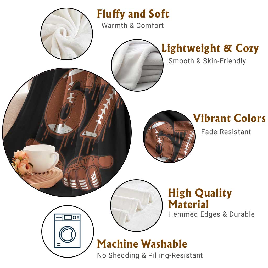 67 Six Seven Throw Blanket Funny Football Meme TS14 Print Your Wear