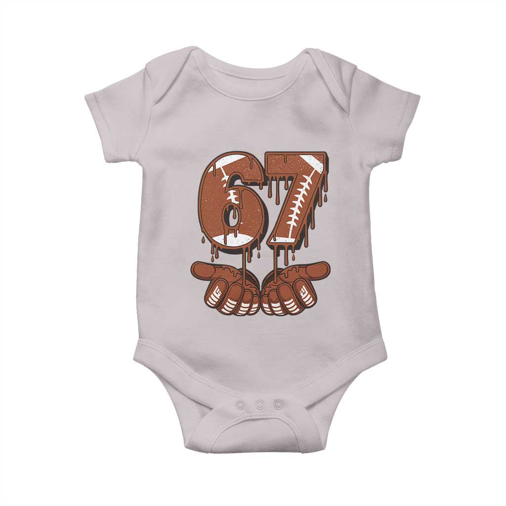 67 Six Seven Baby Onesie Funny Football Meme TS14 Ice Gray Print Your Wear