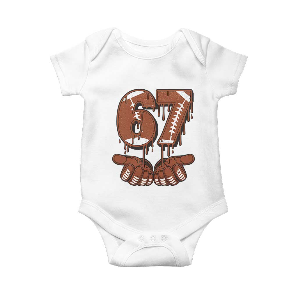 67 Six Seven Baby Onesie Funny Football Meme TS14 White Print Your Wear