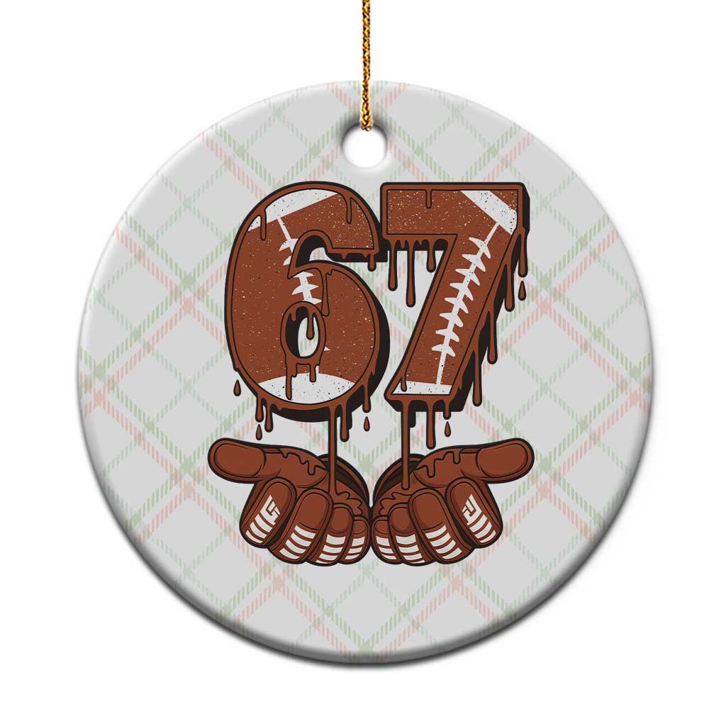 67 Six Seven Ceramic Ornament Funny Football Meme TS14 1pc Christmas Plaid Print Your Wear
