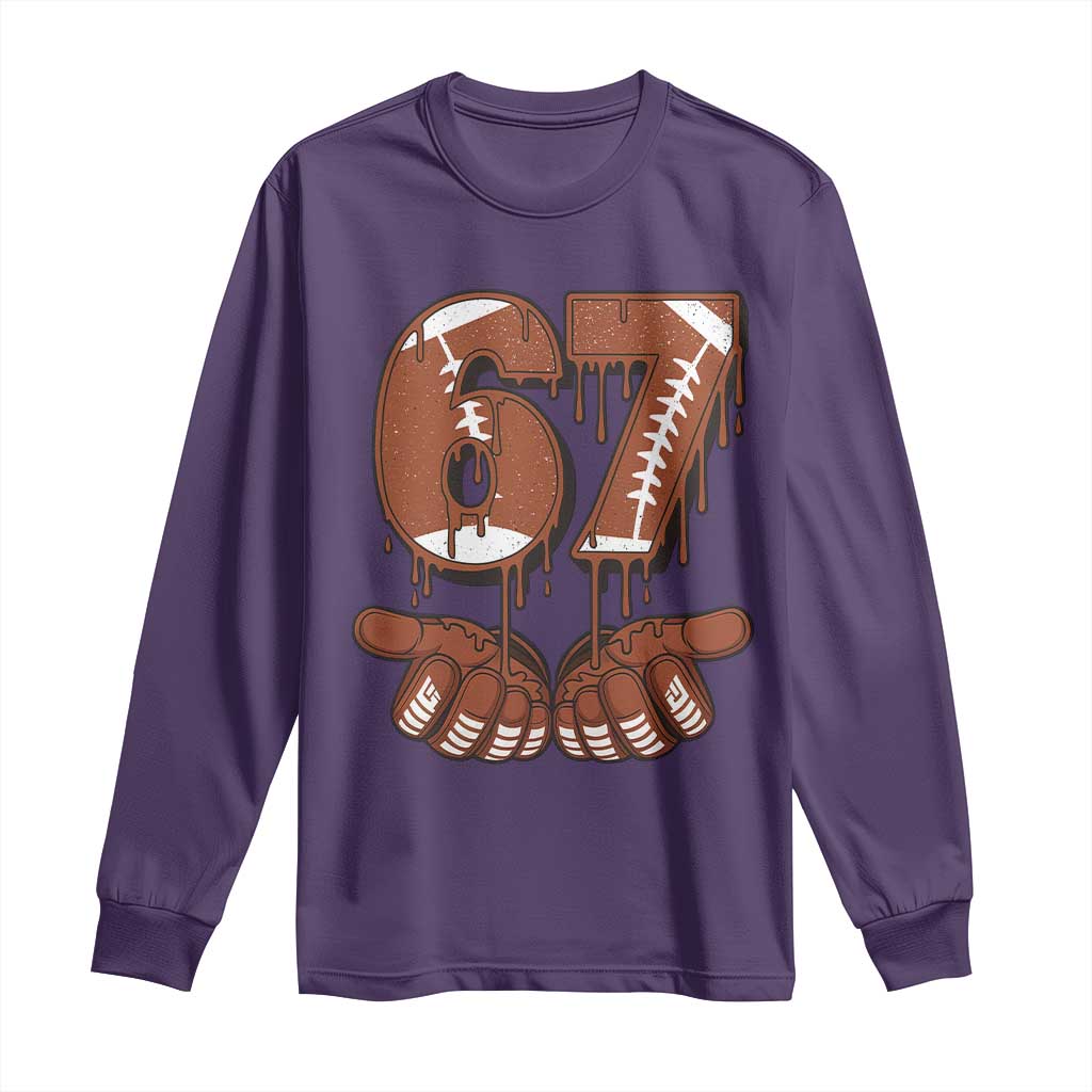 67 Six Seven Long Sleeve Shirt Funny Football Meme TS14 Purple Print Your Wear