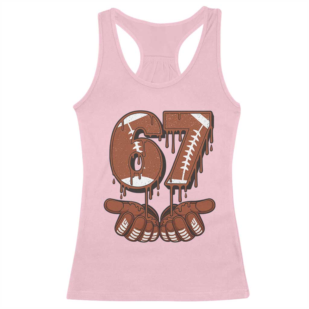 67 Six Seven Racerback Tank Top Funny Football Meme TS14 Light Pink Print Your Wear