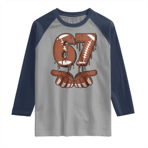 67 Six Seven Raglan Shirt Funny Football Meme TS14 Sport Gray Navy Print Your Wear