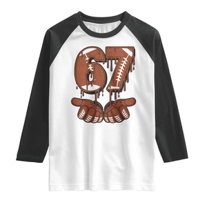 67 Six Seven Raglan Shirt Funny Football Meme TS14 White Black Print Your Wear