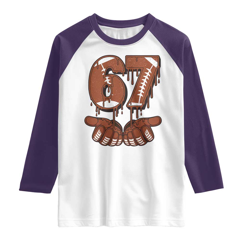 67 Six Seven Raglan Shirt Funny Football Meme TS14 White Purple Print Your Wear