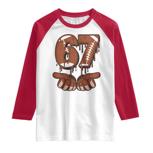 67 Six Seven Raglan Shirt Funny Football Meme TS14 White Red Print Your Wear