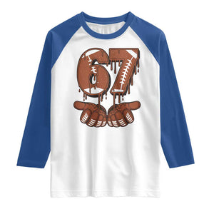 67 Six Seven Raglan Shirt Funny Football Meme TS14 White Royal Print Your Wear