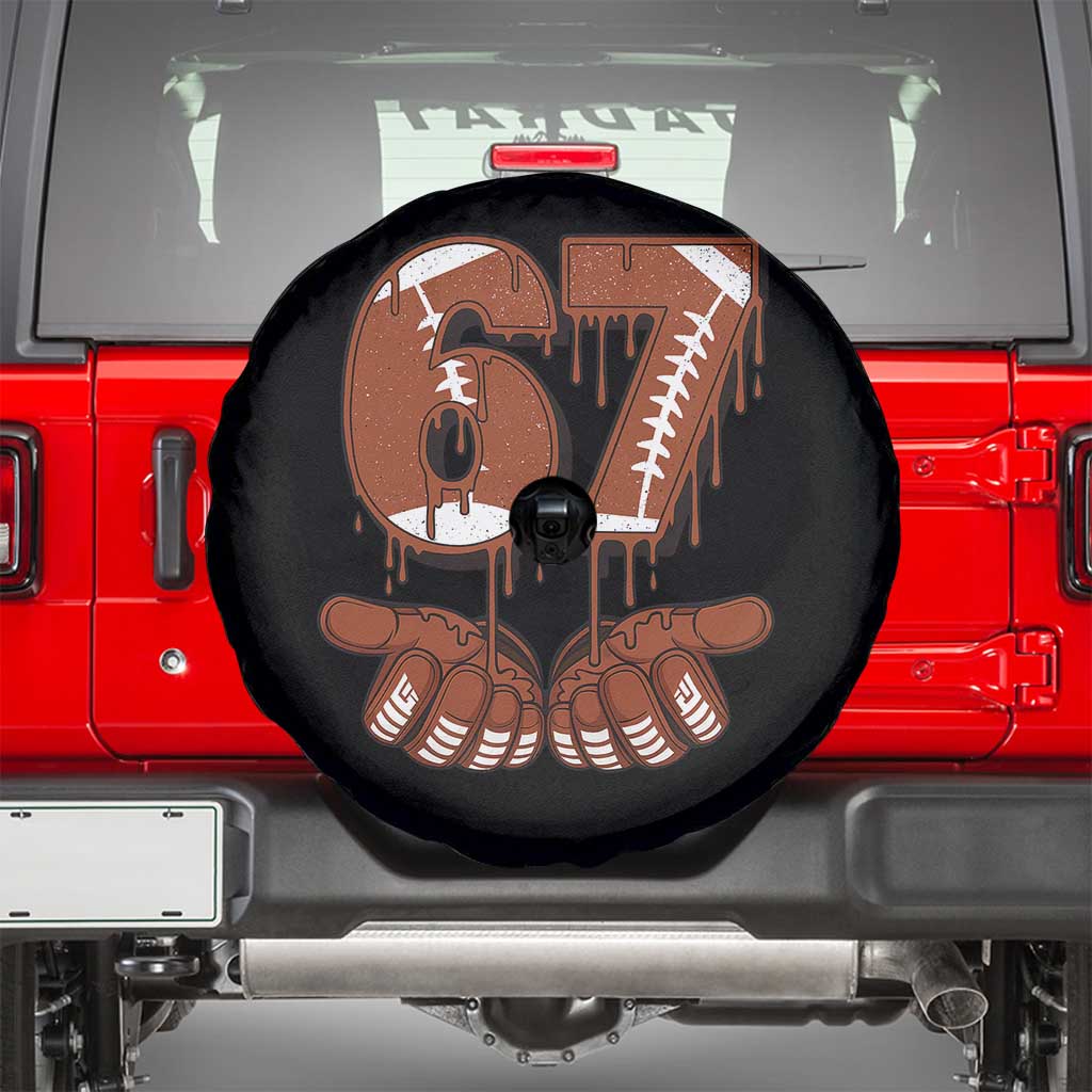 67 Six Seven Spare Tire Cover Funny Football Meme TS14 White Print Your Wear