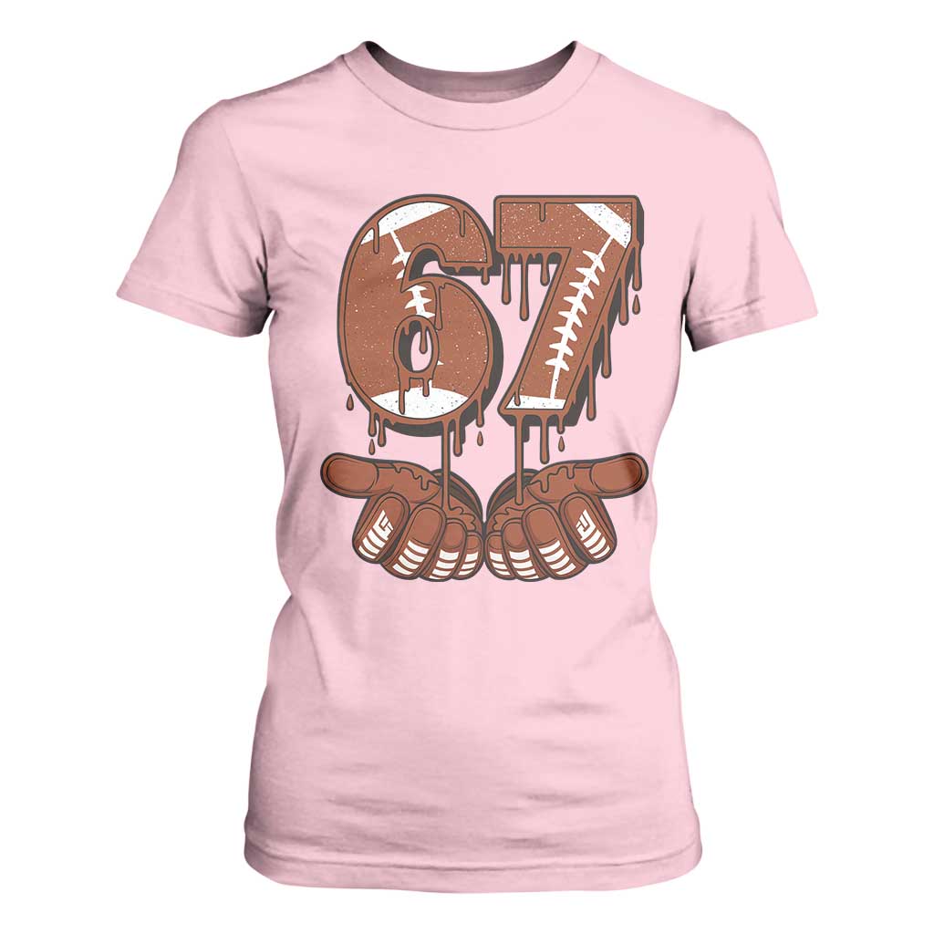 67 Six Seven T Shirt For Women Funny Football Meme TS14 Light Pink Print Your Wear