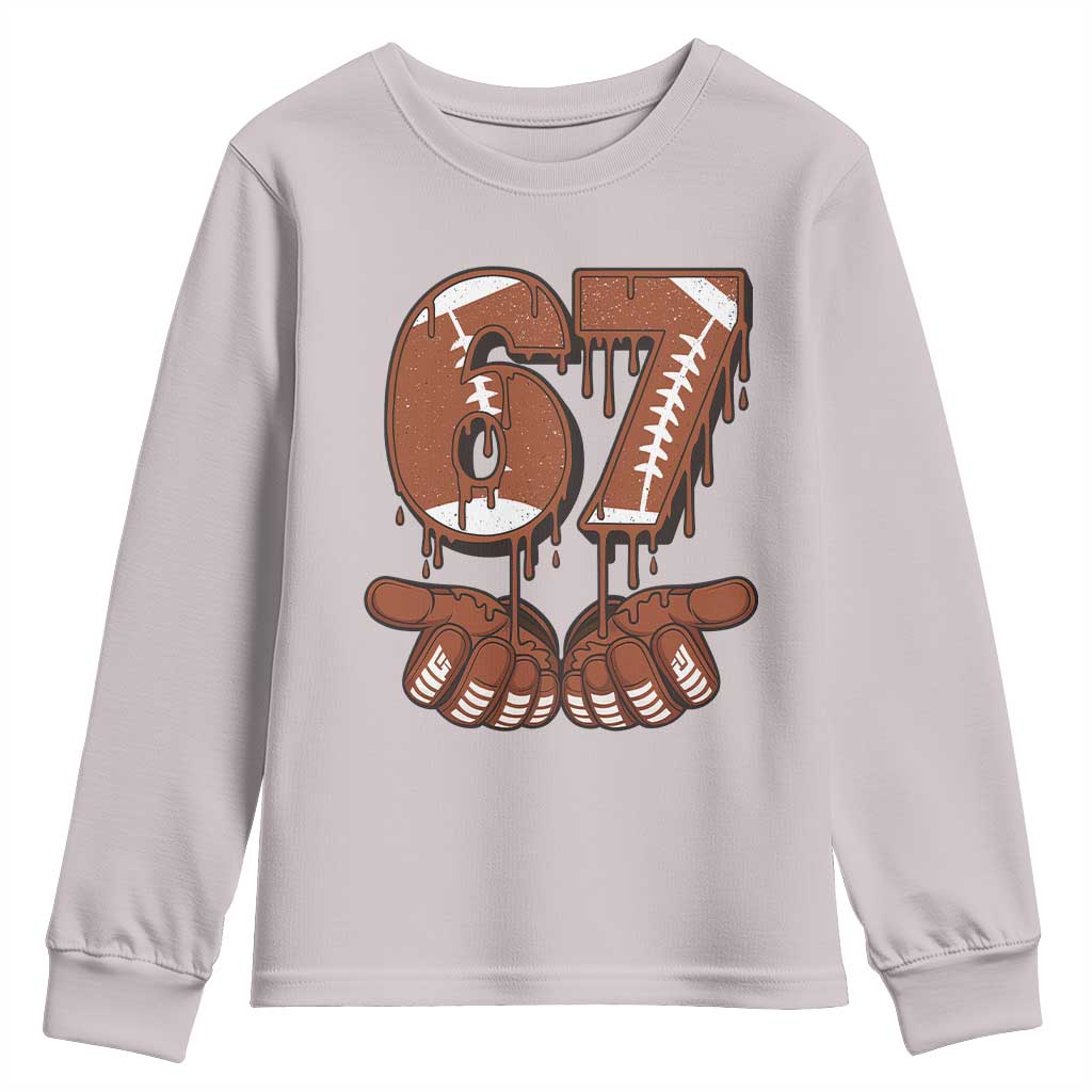 67 Six Seven Youth Sweatshirt Funny Football Meme TS14 Ice Gray Print Your Wear