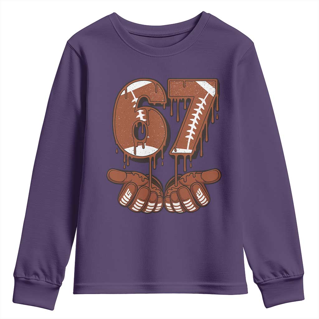 67 Six Seven Youth Sweatshirt Funny Football Meme TS14 Purple Print Your Wear