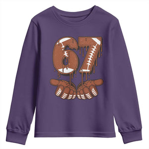 67 Six Seven Youth Sweatshirt Funny Football Meme TS14 Purple Print Your Wear