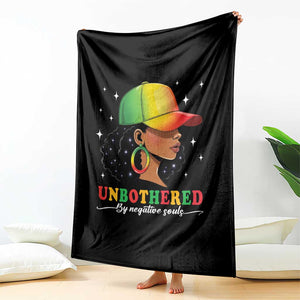 Afro African American Throw Blanket Unbothered By Negative Souls Black Sassy Queen TS14 Print Your Wear