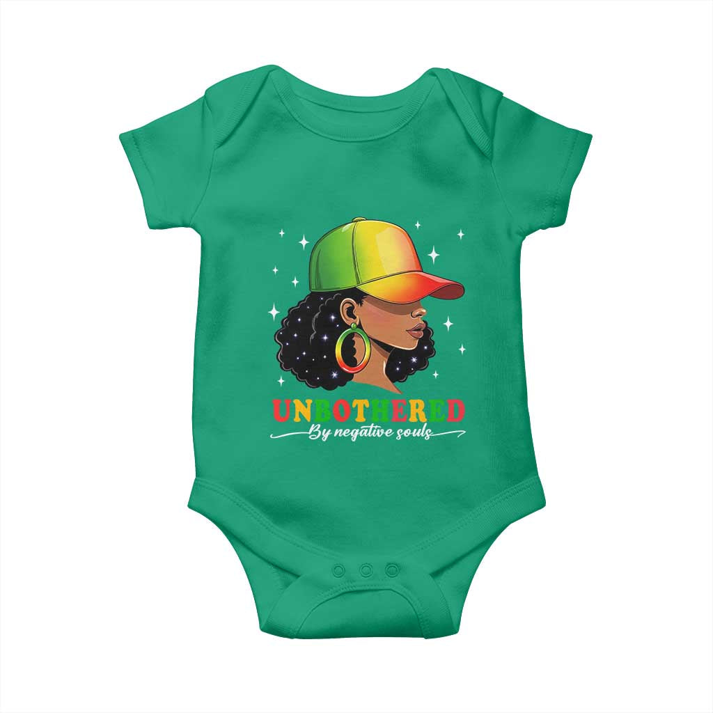 Afro African American Baby Onesie Unbothered By Negative Souls Black Sassy Queen TS14 Irish Green Print Your Wear