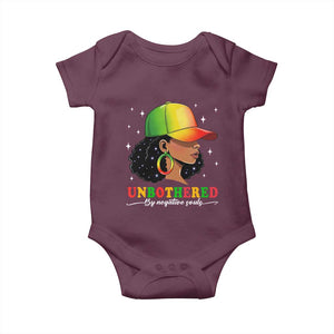 Afro African American Baby Onesie Unbothered By Negative Souls Black Sassy Queen TS14 Maroon Print Your Wear