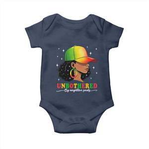 Afro African American Baby Onesie Unbothered By Negative Souls Black Sassy Queen TS14 Navy Print Your Wear