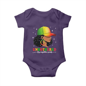 Afro African American Baby Onesie Unbothered By Negative Souls Black Sassy Queen TS14 Purple Print Your Wear