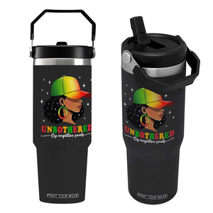 Afro African American Flip Straw Tumbler Unbothered By Negative Souls Black Sassy Queen TS14 One Size: 30 oz Black Print Your Wear