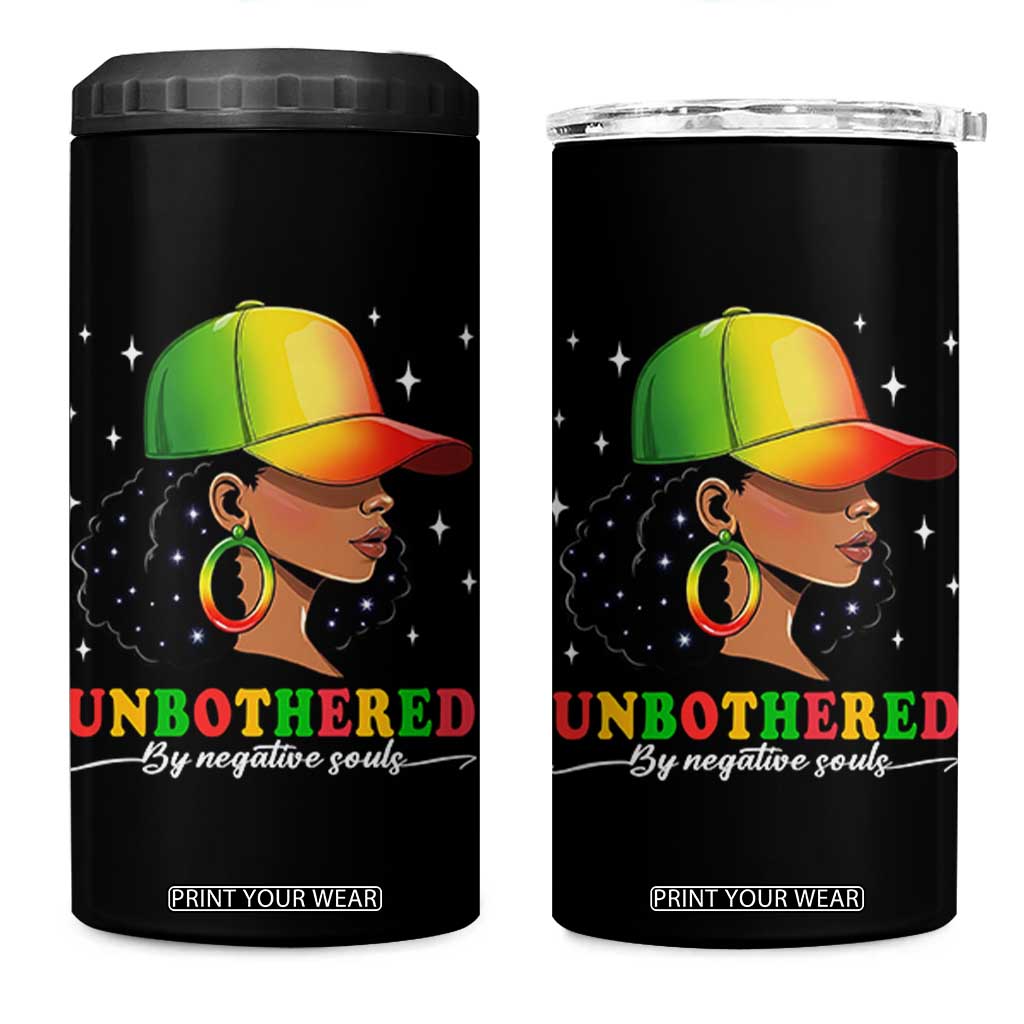 Afro African American 4 in 1 Can Cooler Tumbler Unbothered By Negative Souls Black Sassy Queen TS14 One Size: 16 oz Black Print Your Wear