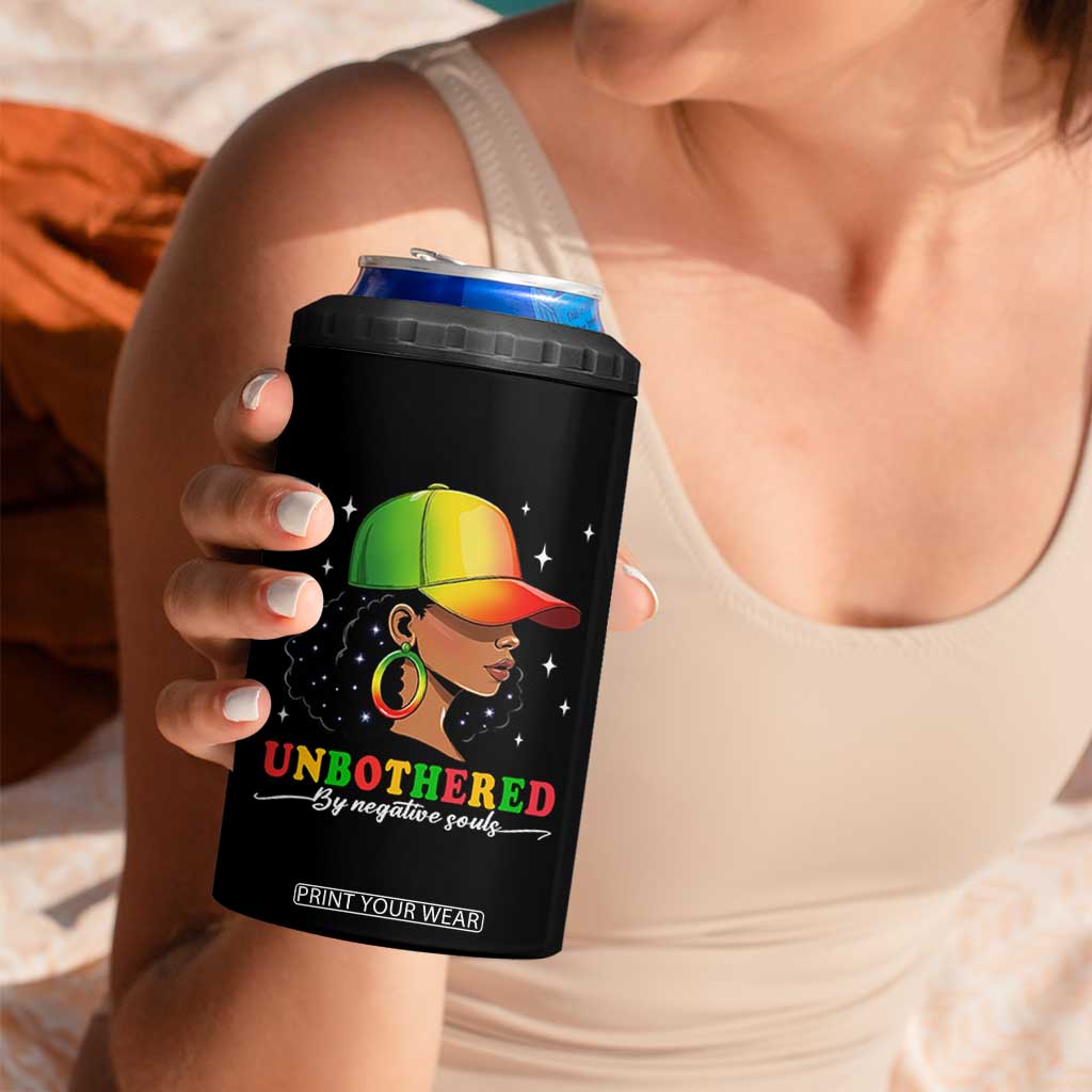 Afro African American 4 in 1 Can Cooler Tumbler Unbothered By Negative Souls Black Sassy Queen TS14 Print Your Wear
