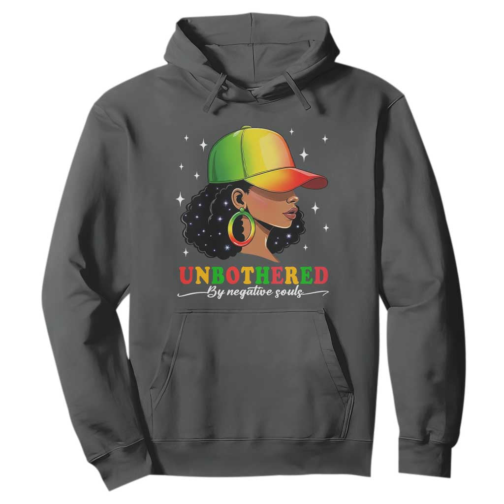 Afro African American Hoodie Unbothered By Negative Souls Black Sassy Queen TS14 Dark Heather Print Your Wear
