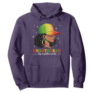 Afro African American Hoodie Unbothered By Negative Souls Black Sassy Queen TS14 Purple Print Your Wear