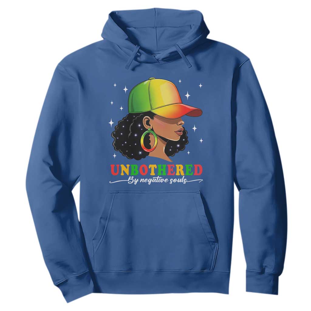 Afro African American Hoodie Unbothered By Negative Souls Black Sassy Queen TS14 Royal Blue Print Your Wear