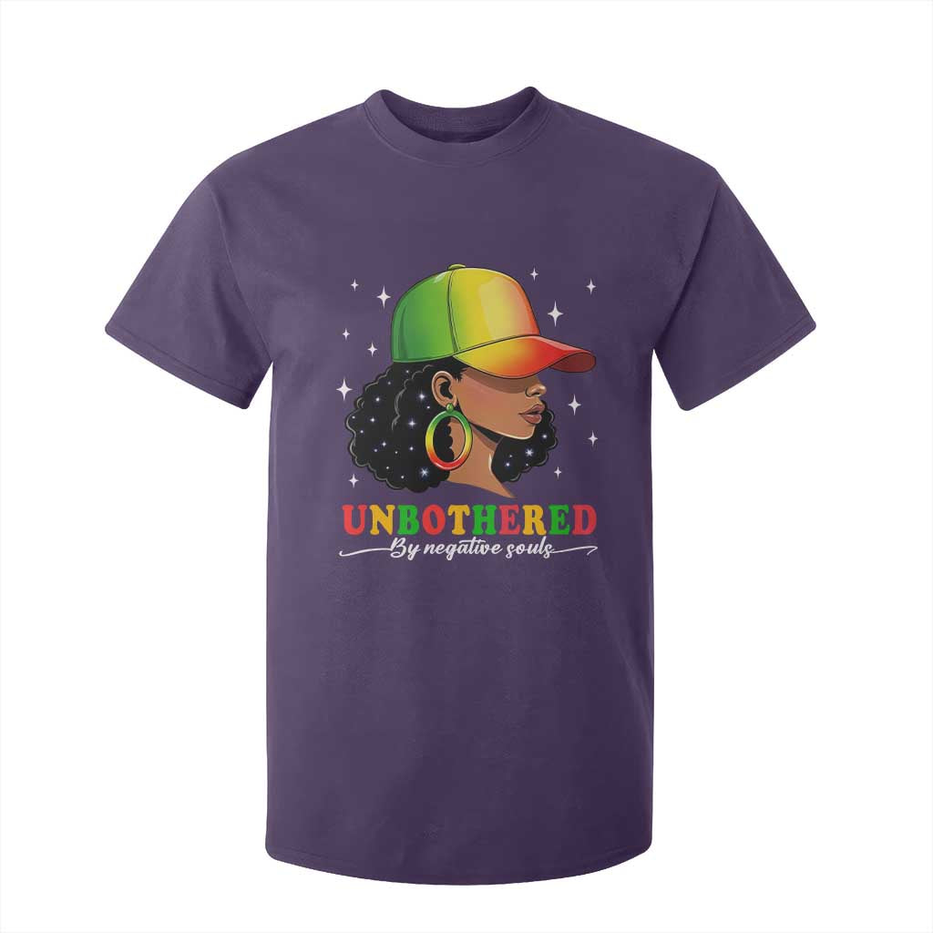 Afro African American T Shirt For Kid Unbothered By Negative Souls Black Sassy Queen TS14 Purple Print Your Wear