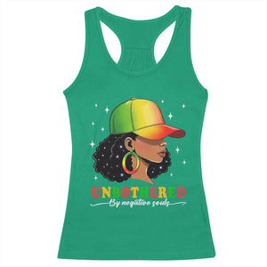 Afro African American Racerback Tank Top Unbothered By Negative Souls Black Sassy Queen TS14 Irish Green Print Your Wear
