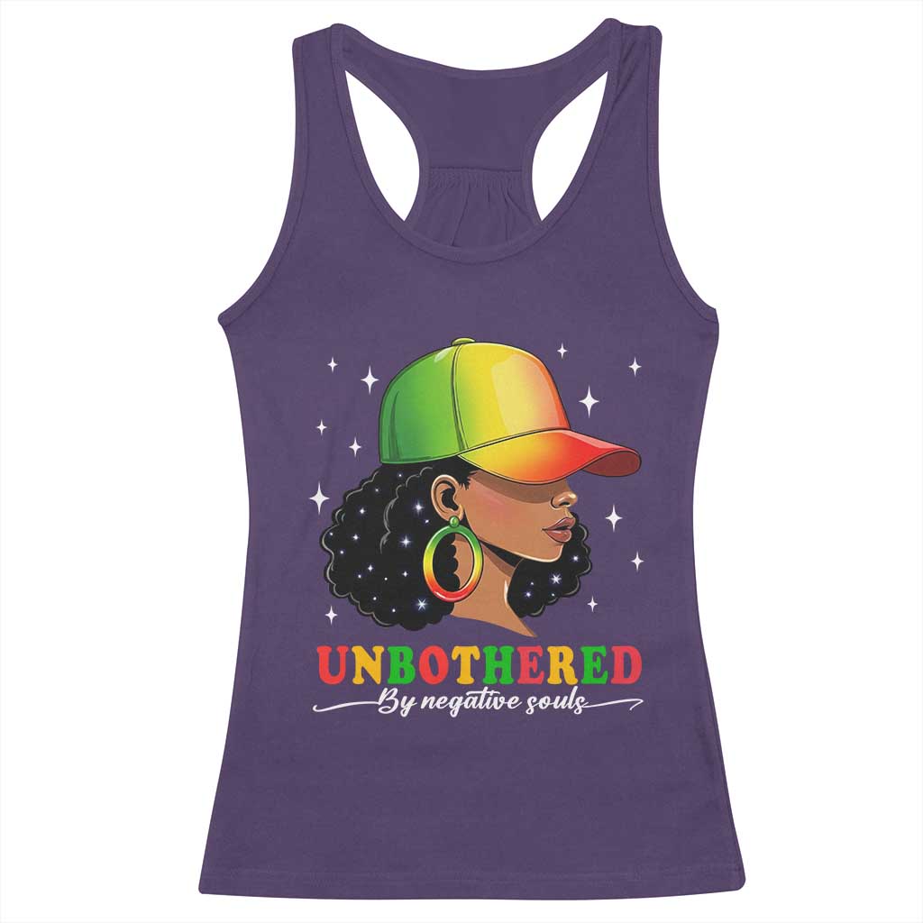 Afro African American Racerback Tank Top Unbothered By Negative Souls Black Sassy Queen TS14 Purple Print Your Wear