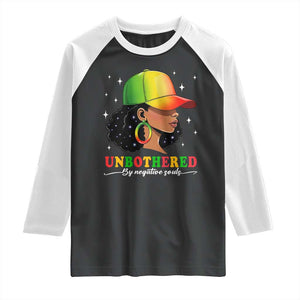 Afro African American Raglan Shirt Unbothered By Negative Souls Black Sassy Queen TS14 Black White Print Your Wear