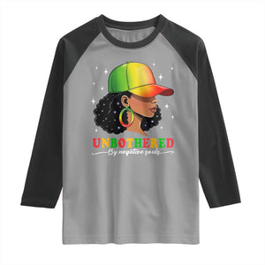 Afro African American Raglan Shirt Unbothered By Negative Souls Black Sassy Queen TS14 Sport Gray Black Print Your Wear