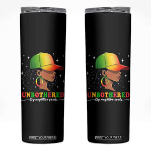 Afro African American Skinny Tumbler Unbothered By Negative Souls Black Sassy Queen TS14 Black Print Your Wear