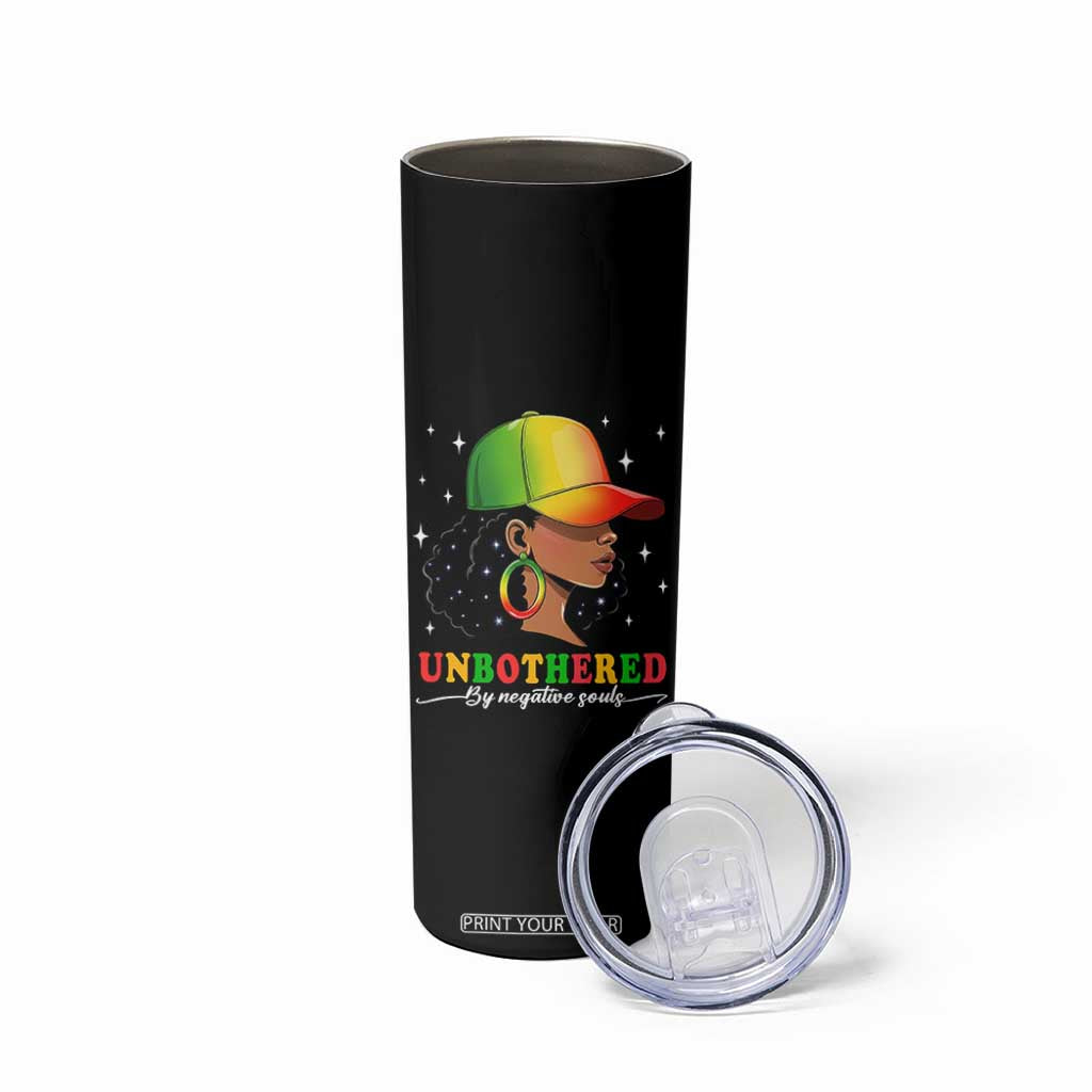 Afro African American Skinny Tumbler Unbothered By Negative Souls Black Sassy Queen TS14 Print Your Wear