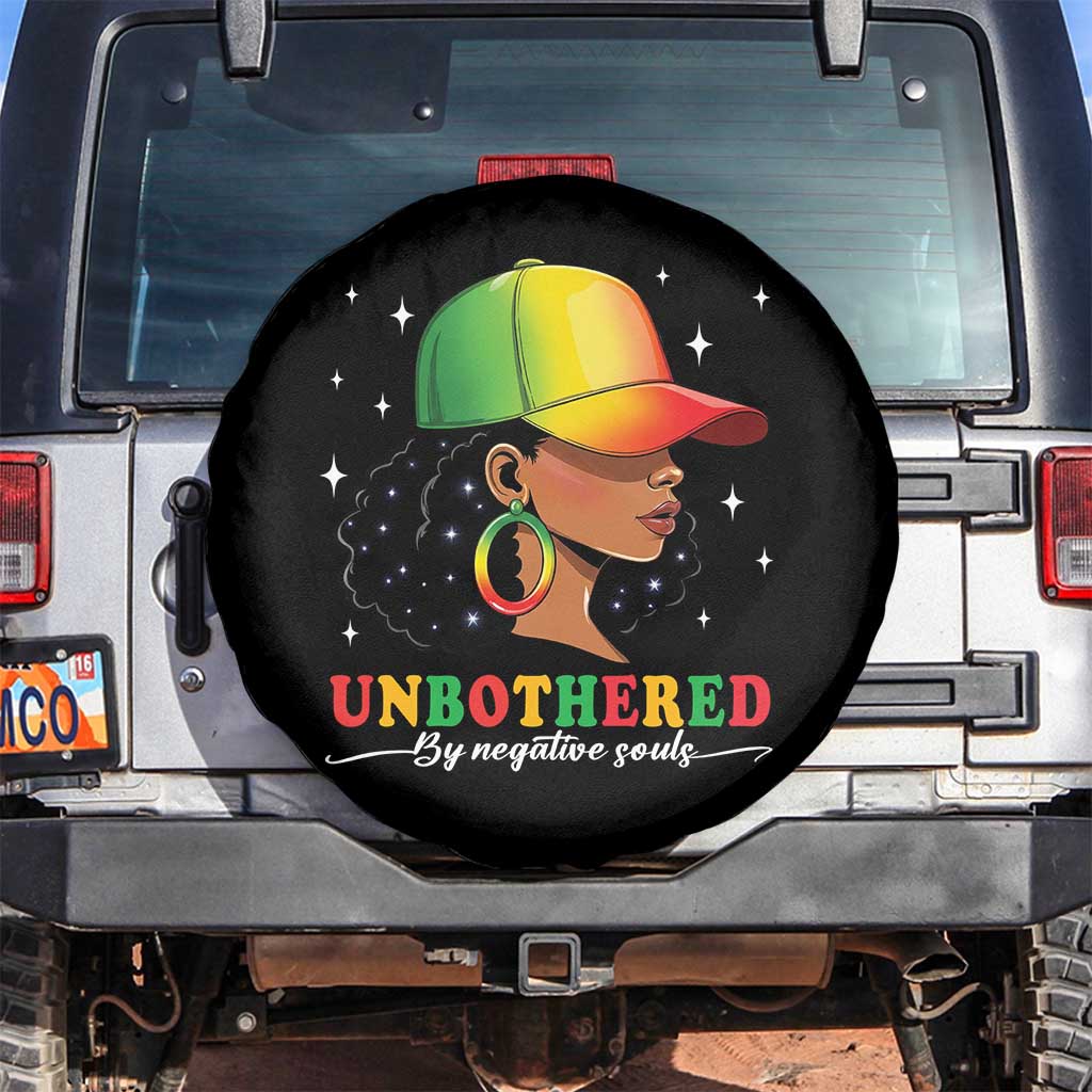 Afro African American Spare Tire Cover Unbothered By Negative Souls Black Sassy Queen TS14 No hole Black Print Your Wear