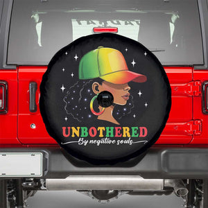 Afro African American Spare Tire Cover Unbothered By Negative Souls Black Sassy Queen TS14 Black Print Your Wear