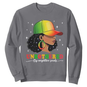 Afro African American Sweatshirt Unbothered By Negative Souls Black Sassy Queen TS14 Charcoal Print Your Wear